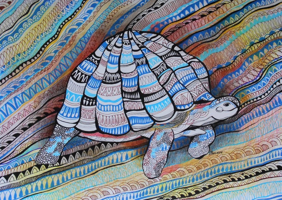 Черепаха стилизация батик