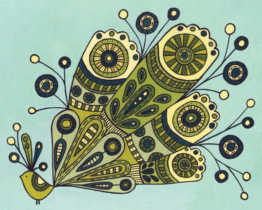 Птица в композиции орнамента