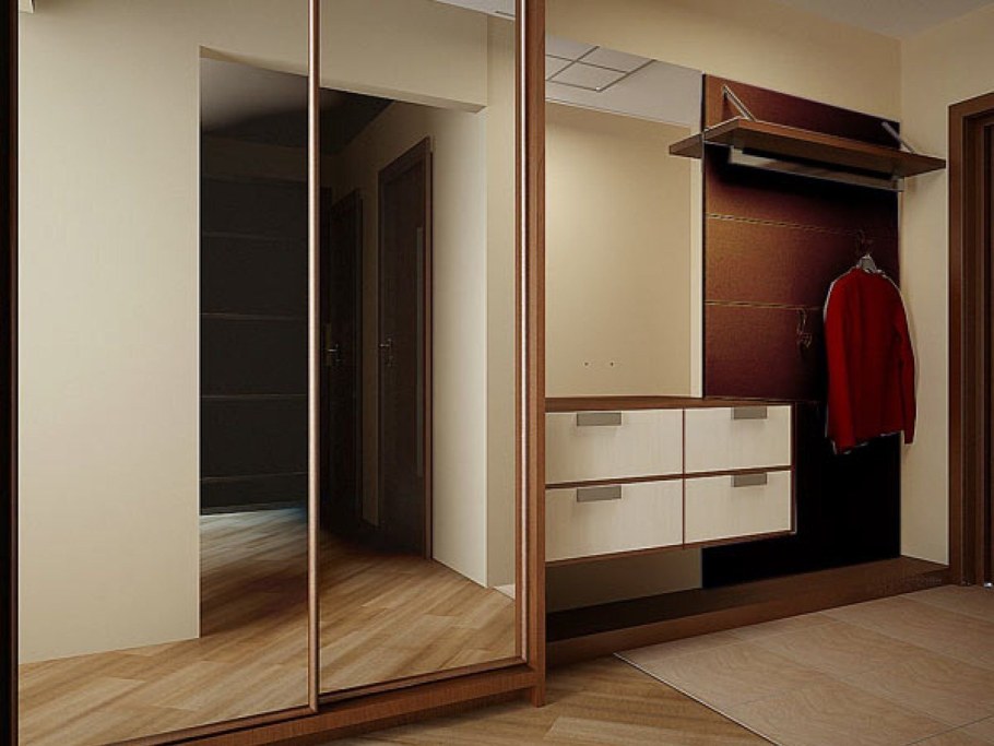 Встраиваемый шкаф купе в узкую прихожую