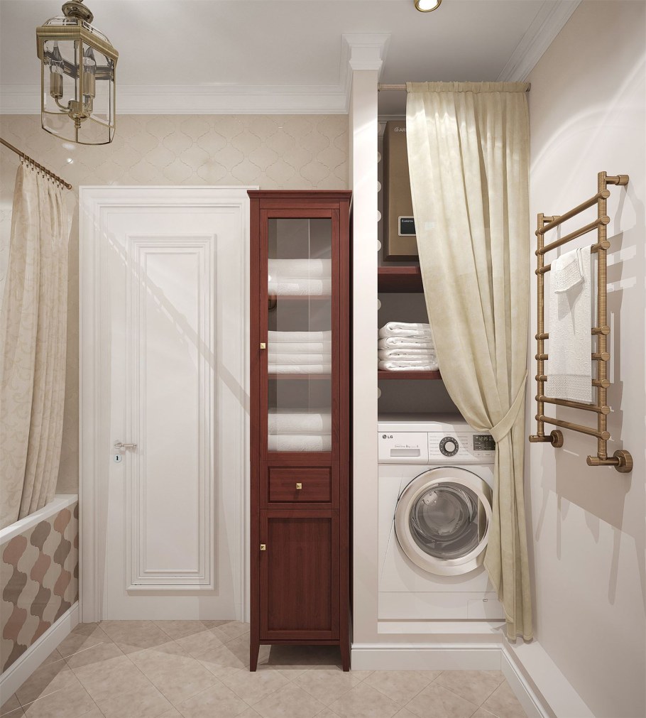 Ванная комната с колонкой