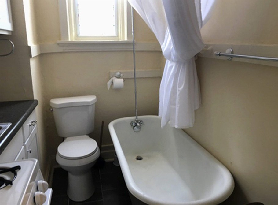 Санузел в сталинке с газовой колонкой