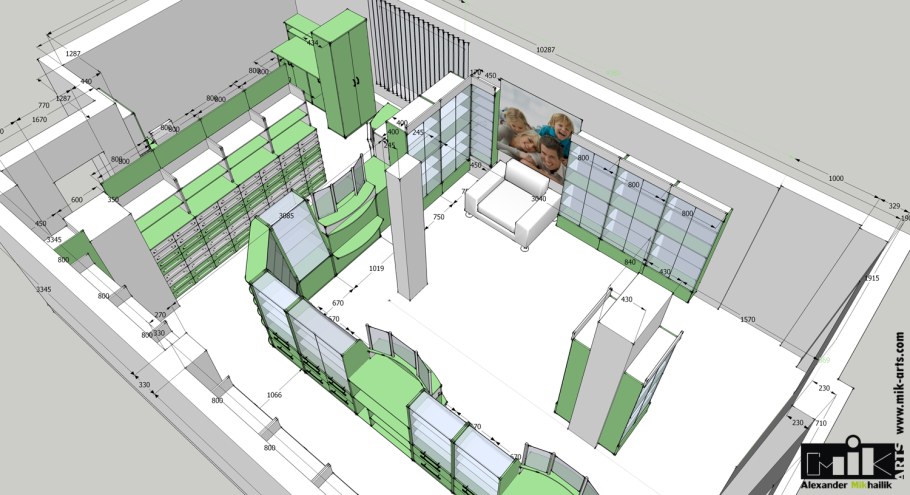 План расстановки мебели в магазине