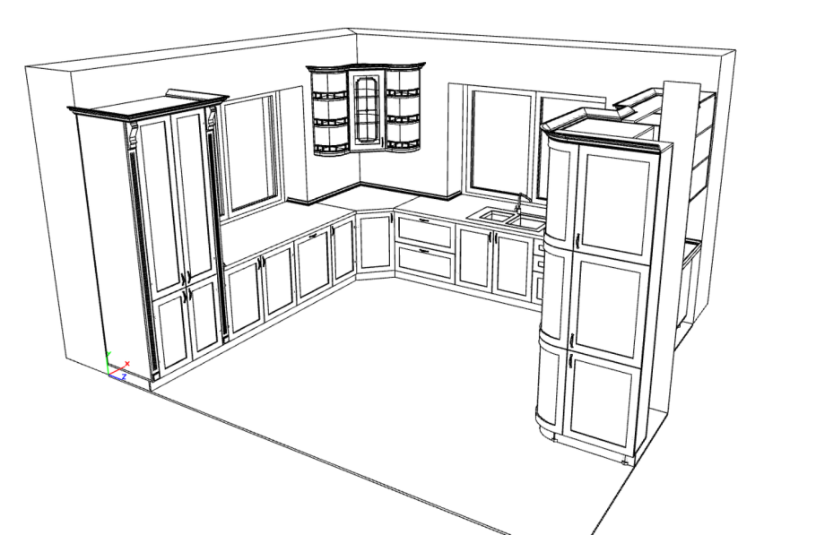 П образная кухня Размеры