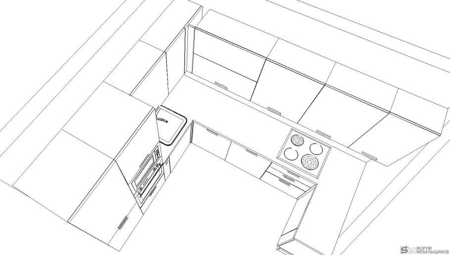 П-образная кухня