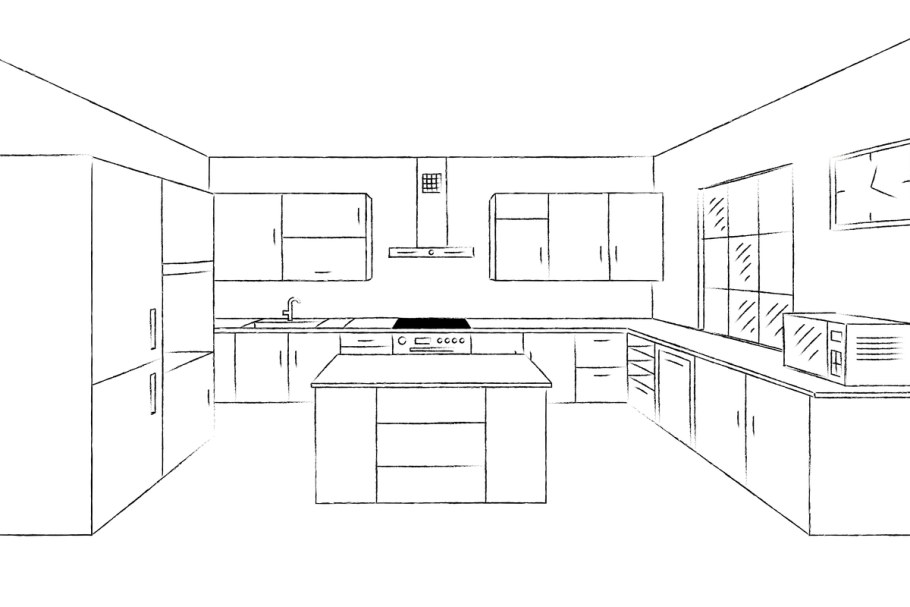 Угловая кладовка на кухне чертеж
