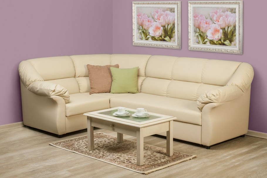 Диван угловой коричнево бежевый