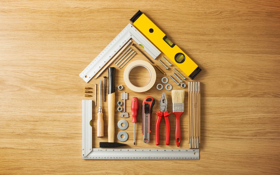 Инструменты вид сверху на полу