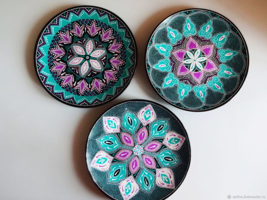 Флёра Даминова роспись тарелки на стену