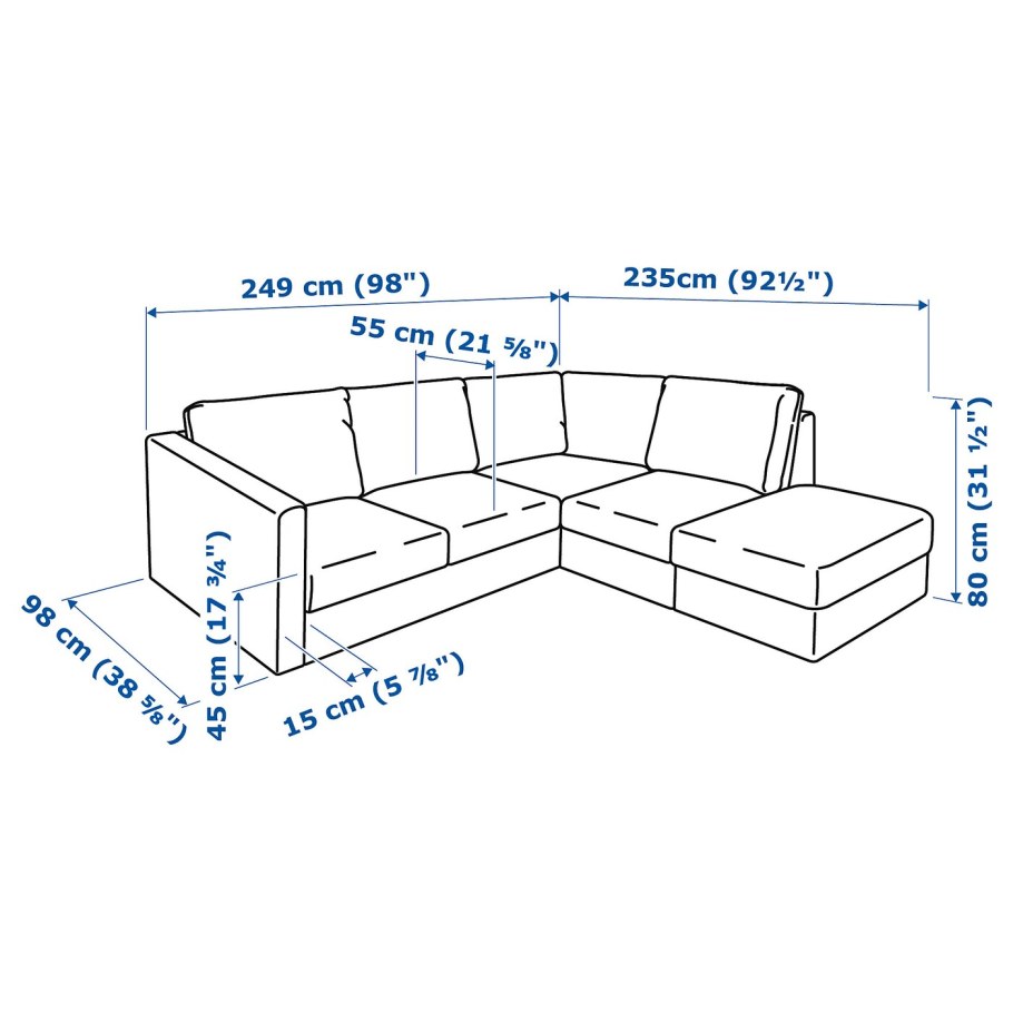Икея Фамили ВИМЛЕ 5-местный угловой диван
