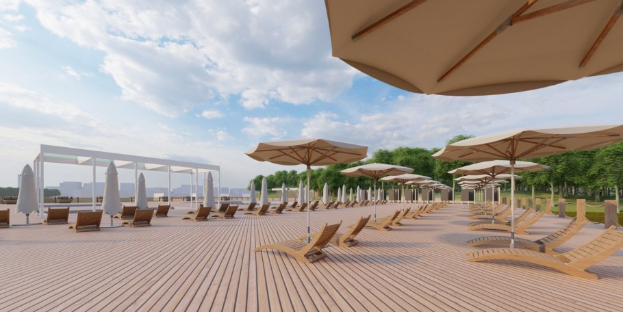 Пляж Речной на Северном речном вокзале