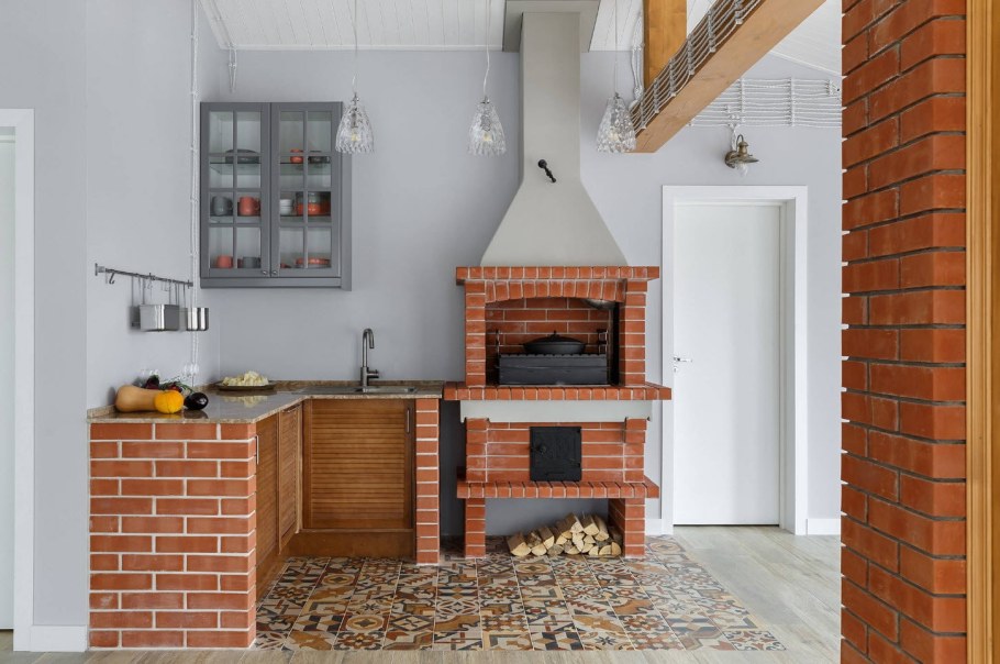 Кухня из кирпича