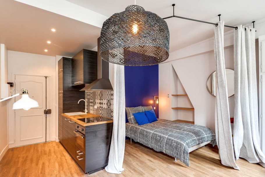 Студия 30 кв м планировка зонирование