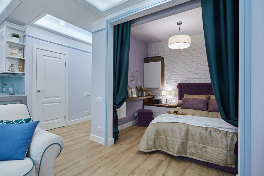 Спальня за шторой