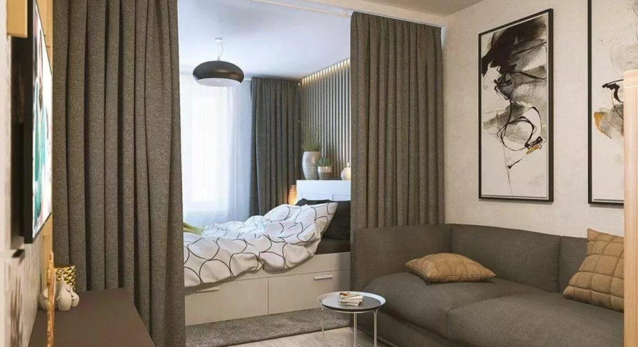 Зонирование однокомнатной квартиры 20 кв.м