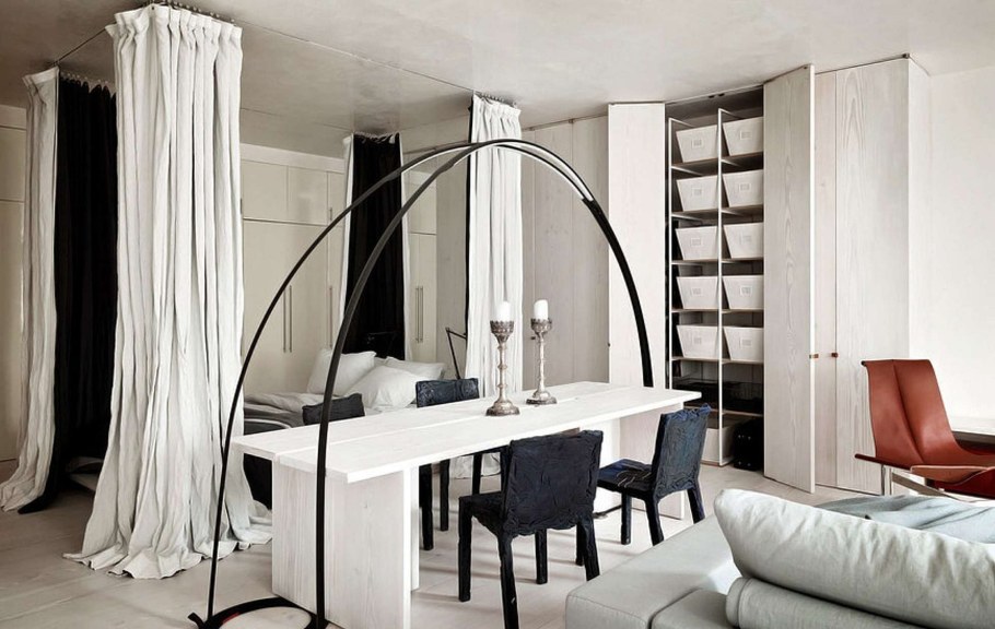 Зонирование шторами