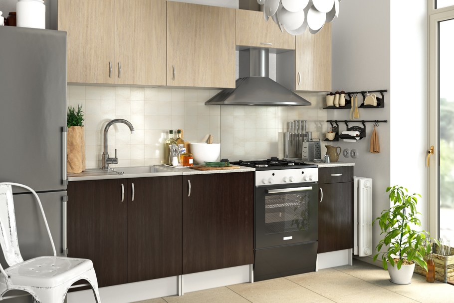 Кухня Люкс гобелен шампань/шоколад матовый