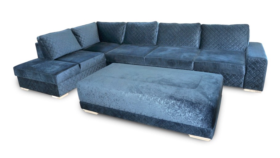 Желтый угловой диван