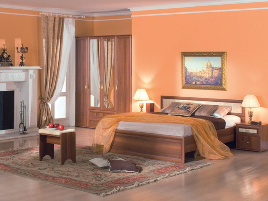 Спальни орехового цвета