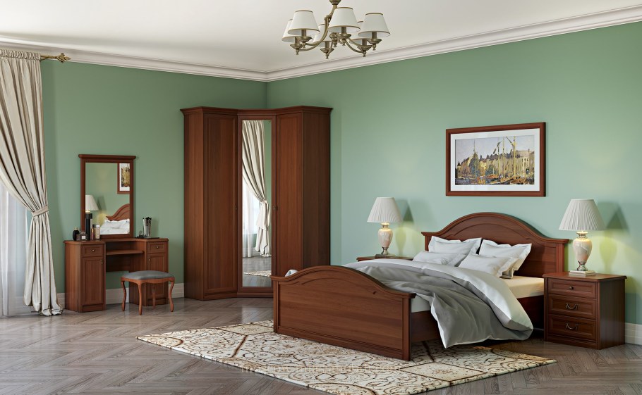 Мебель цвета орех в интерьере