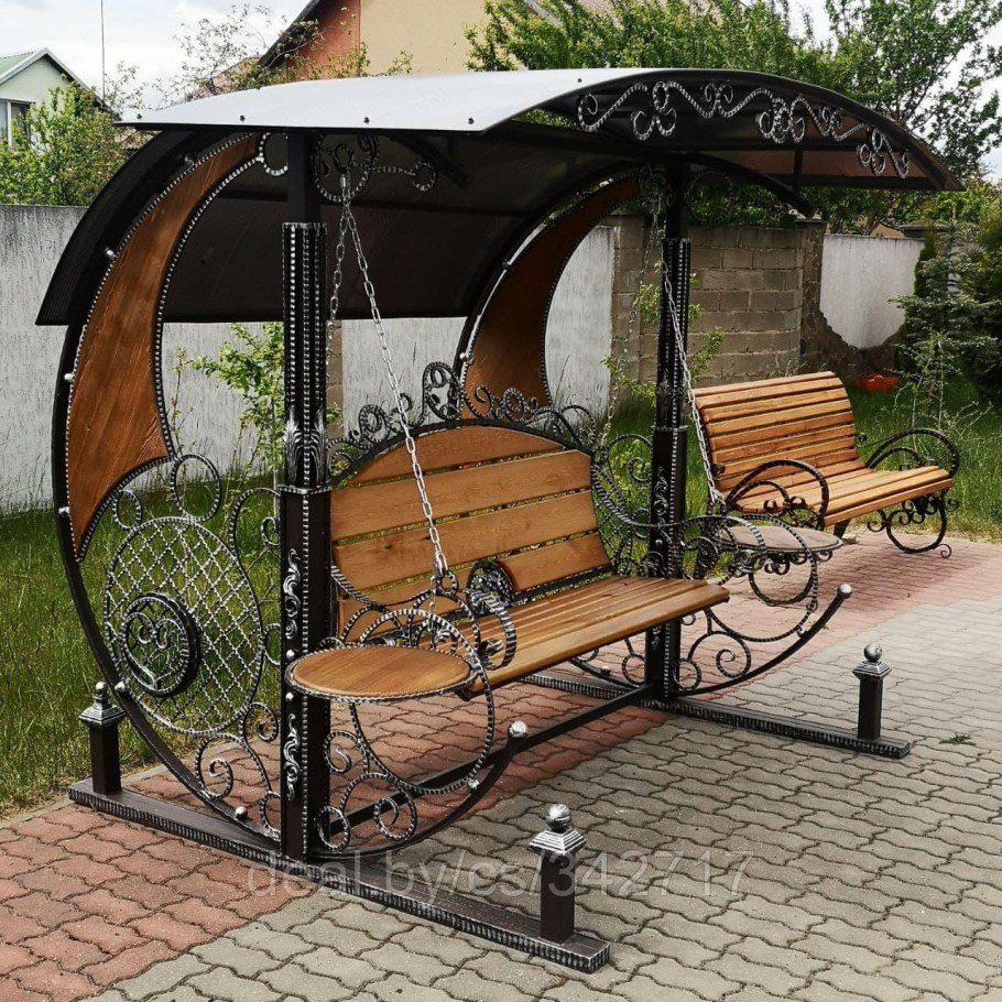 Кованые качели шикарные