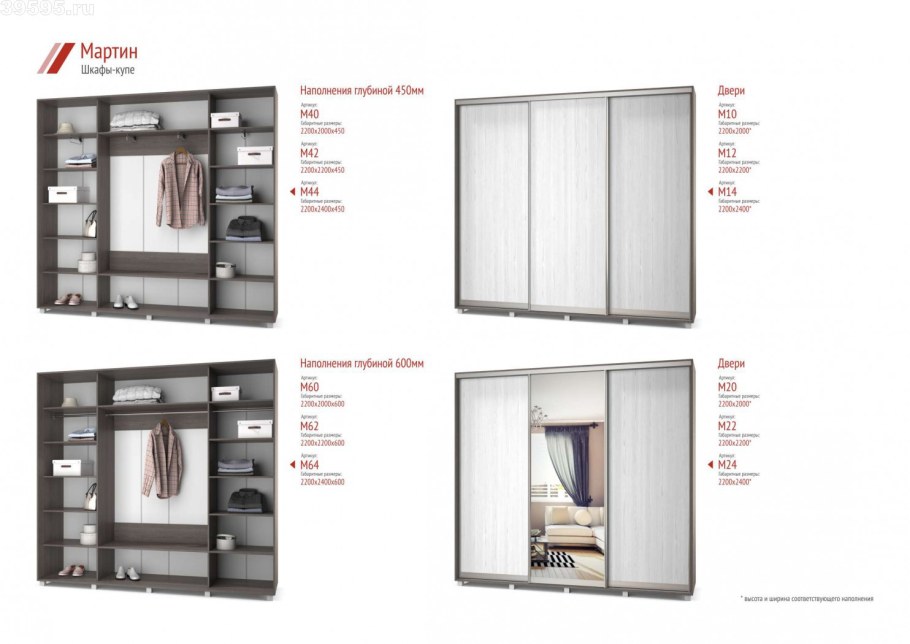 Шкаф купе Мартин м60