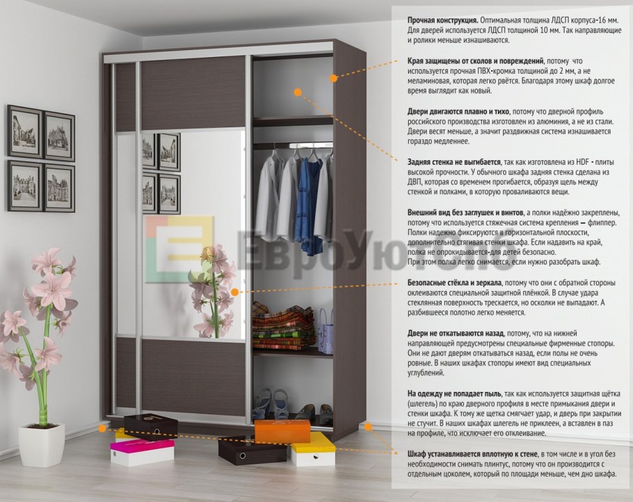 Шкаф е1 дуб молочный