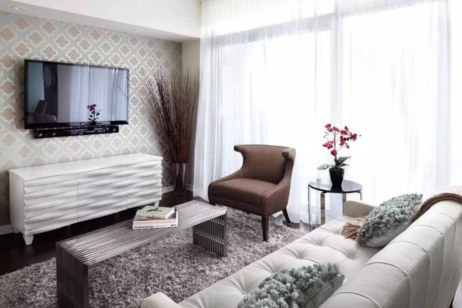 Гостиная столовая Неоклассика бежевый