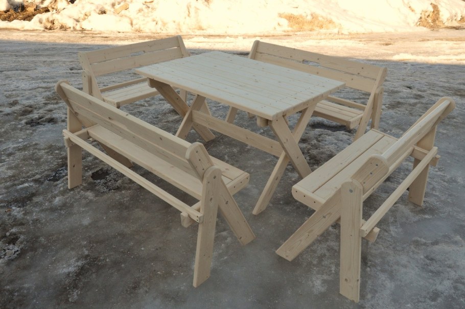 Стол с лавками для дачи