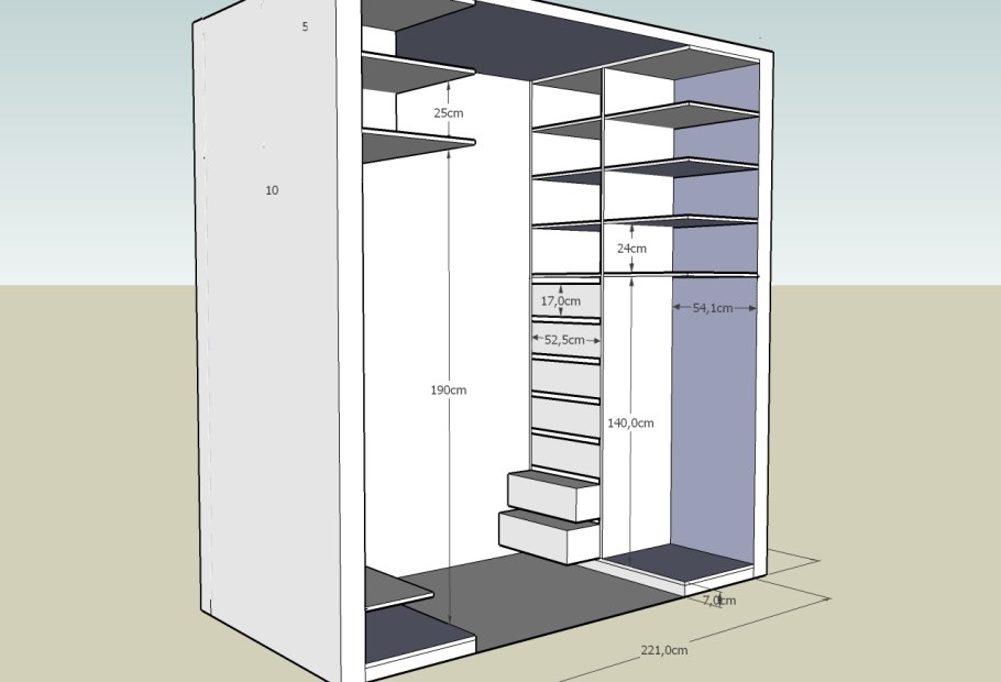 Шкаф купе чертежи глубина 430мм