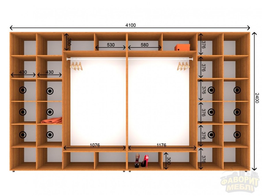 Шкаф-купе ширина 3м