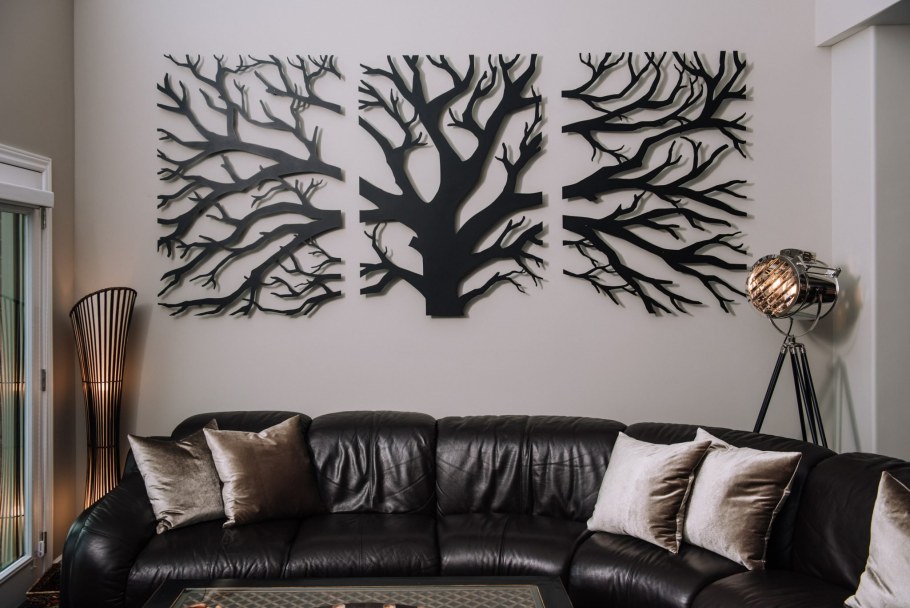 Панно на стену из дерева и металла