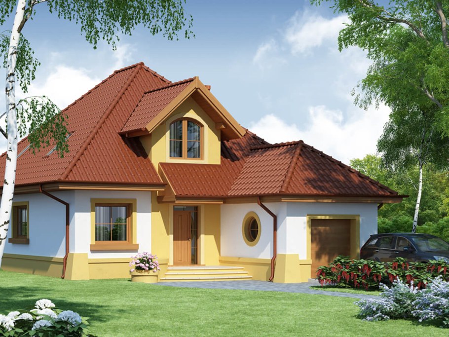 Красивые крыши одноэтажных домов с мансардой