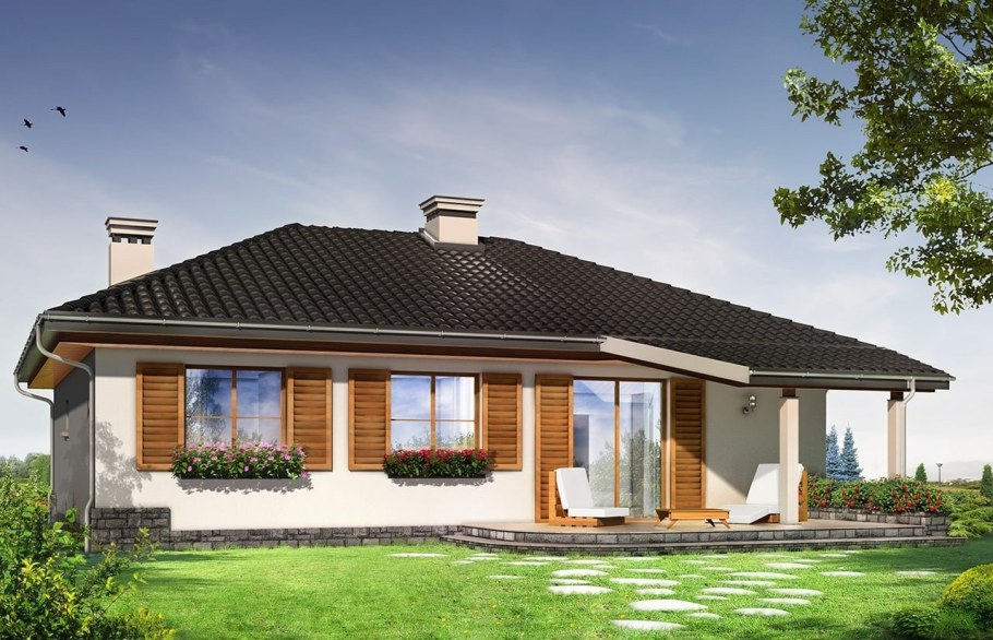 Проект z10 одноэтажный дом с террасой