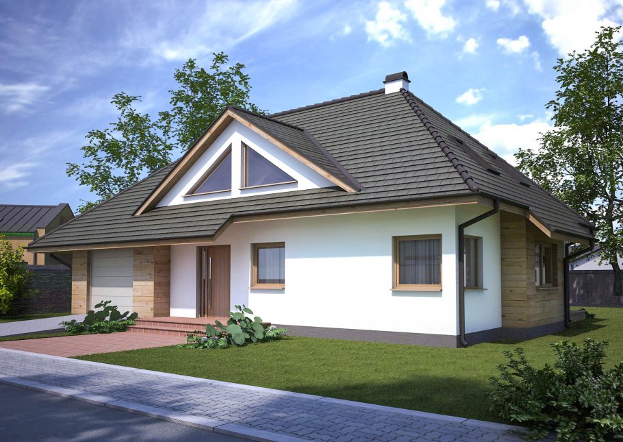 Одноэтажный дом 110 кв,м с мансардой