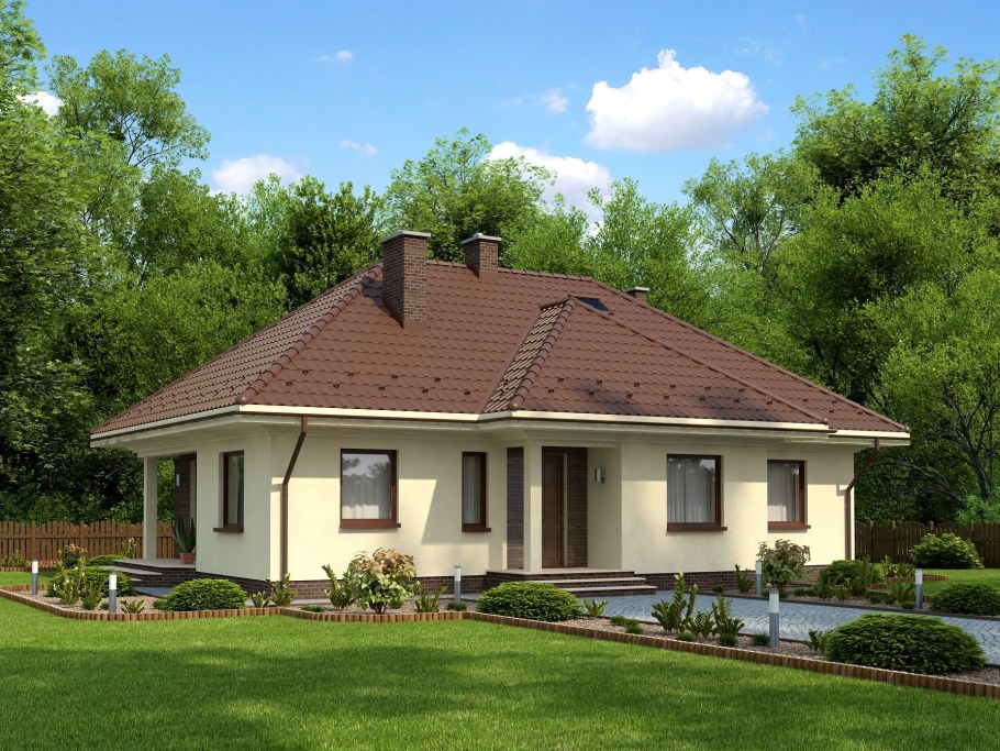 Проект z10 одноэтажный дом с террасой