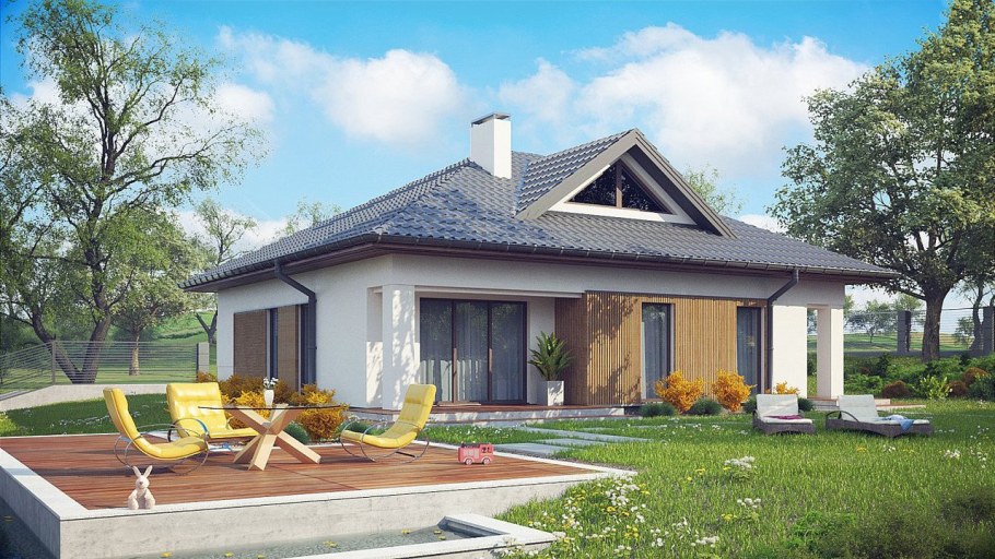 Одноэтажный дом 120кв с террасой