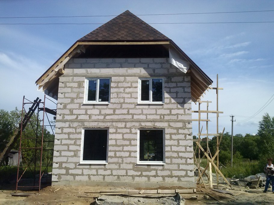 Дом 6х6 двухэтажный из пеноблоков