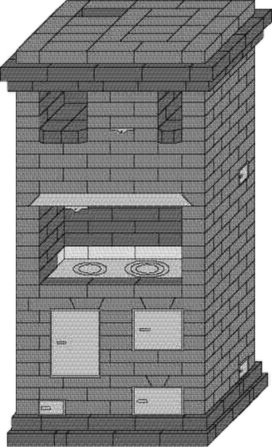 Порядовка печи с варочной плитой и духовкой для дачи (65 фото ...
