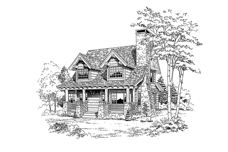 Деревенский дом чертеж