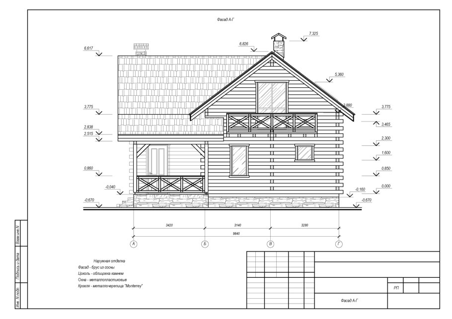 План дома с пристроенным гаражом сбоку