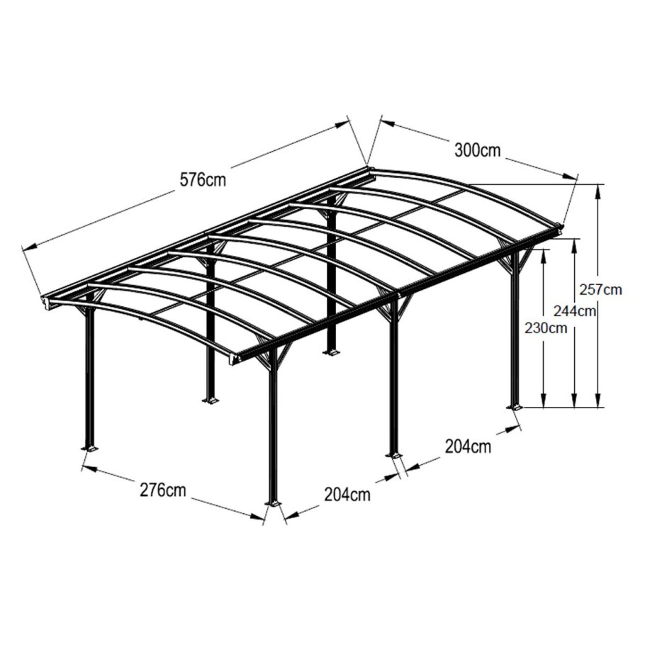 Чертеж козырька из профильной трубы с размерами 2400/1800