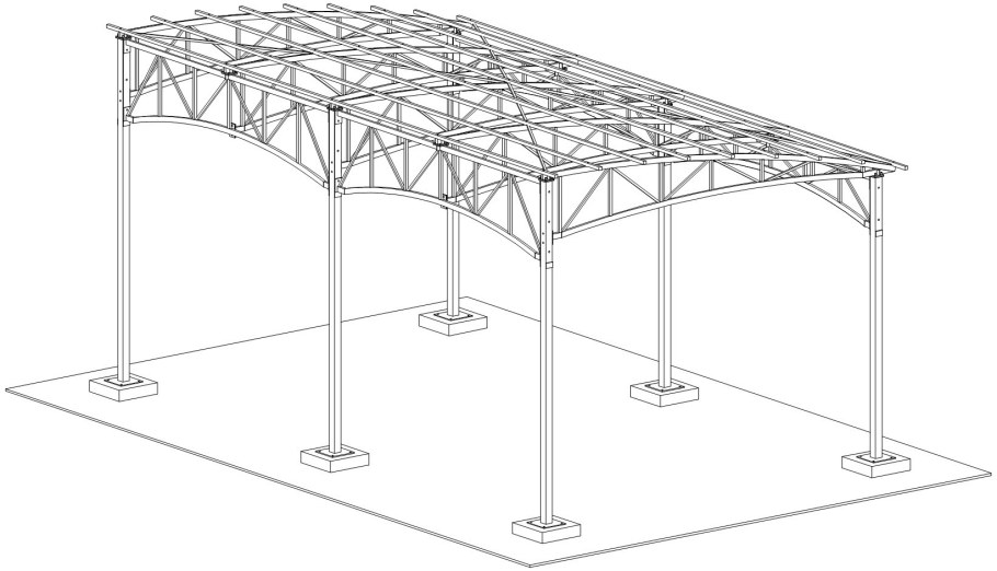 Ферма односкатная 6 м из профильной трубы