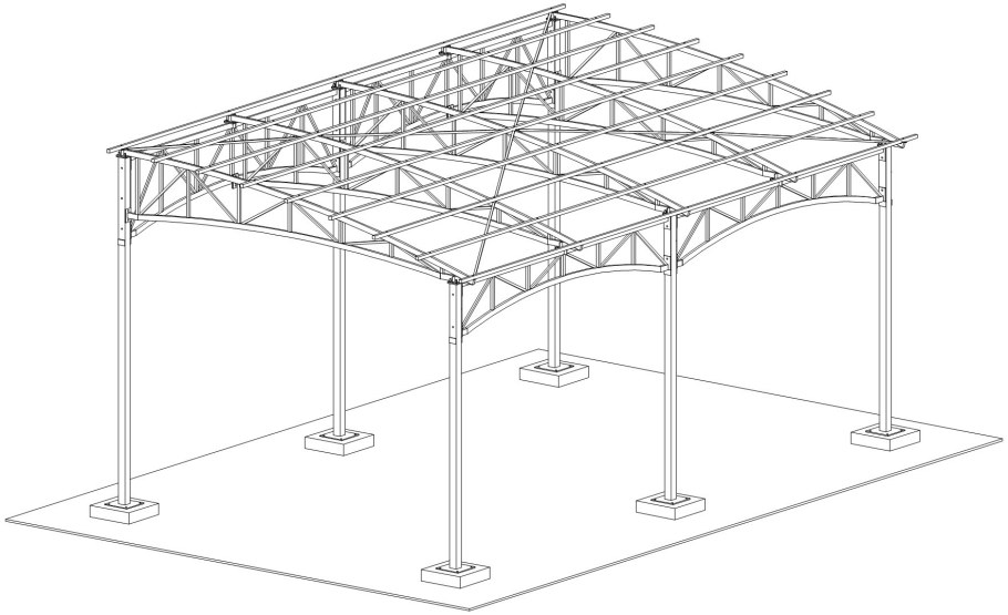 Ферма для навеса из профильной трубы 60*40 арочная
