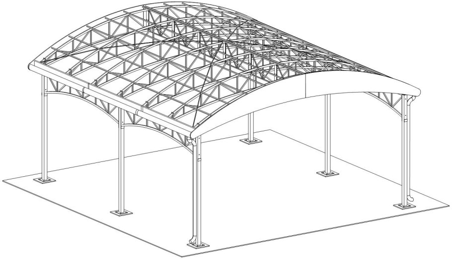 Односкатный навес из профильной трубы 2700-5400