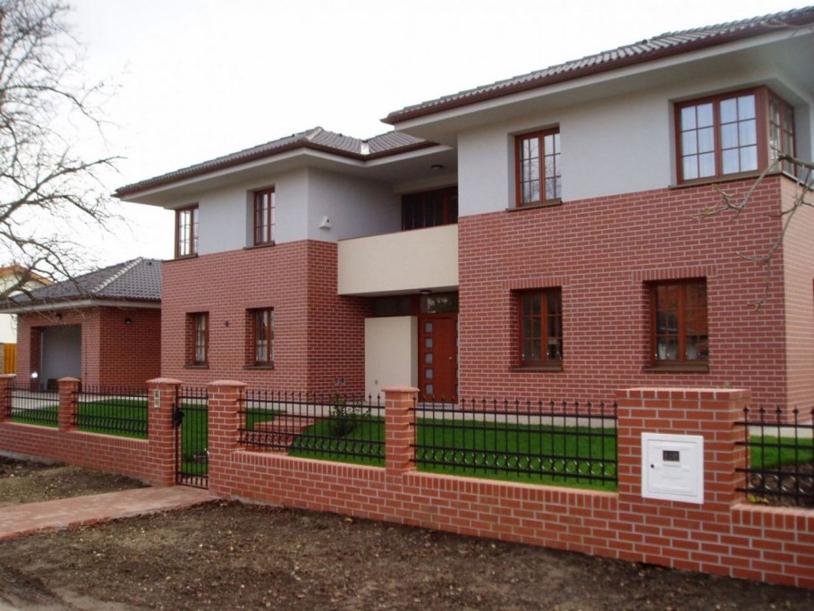 Фасад клинкер и штукатурка