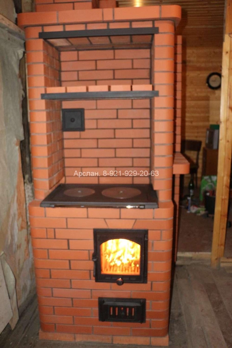 Отопительная кирпичная печь 100кв
