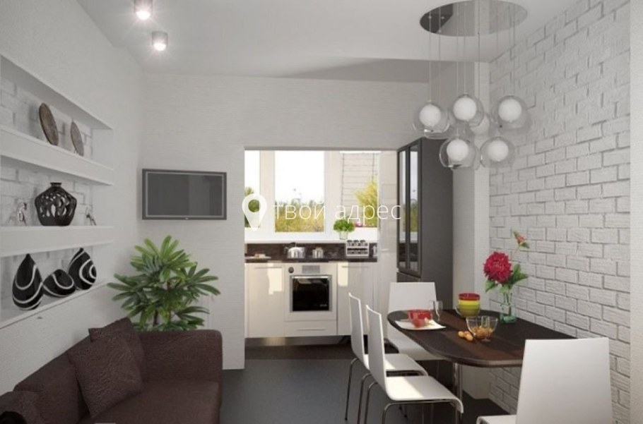 Совмещение лоджии с кухней