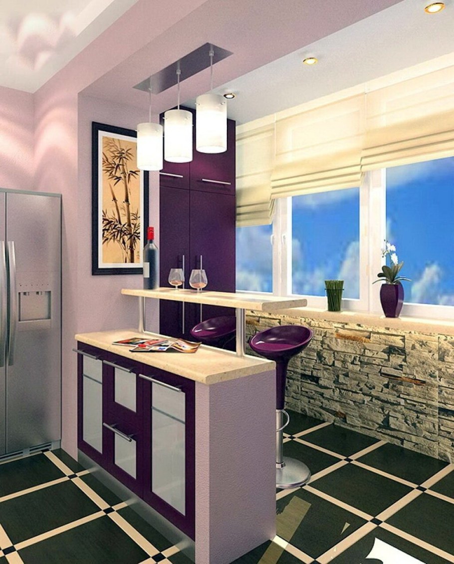 Кухня Объединенная с лоджией