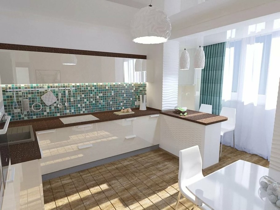 Кухня совмещенная с балконом