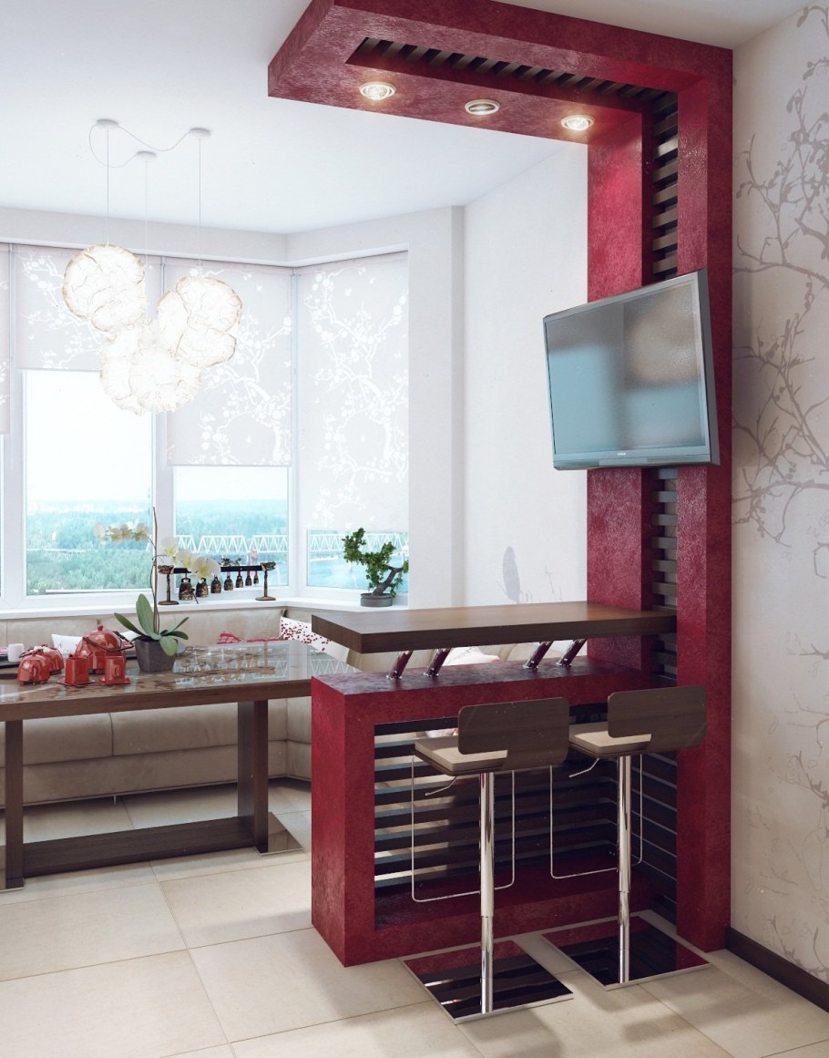 Кухня с панорамным балконом